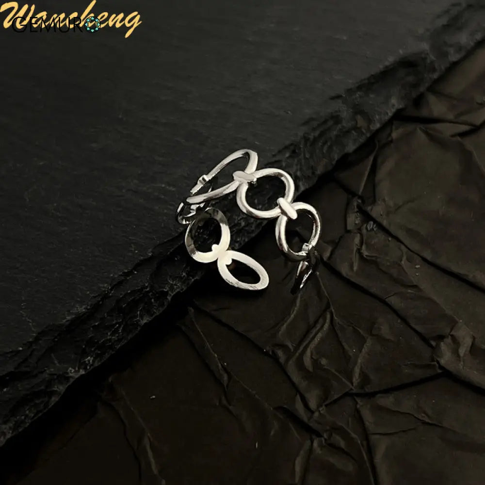 GEMURO Customized 18K Gold Plated Stainless Steel Ring | European & American Heart Flower Design | Wedding Band Initial