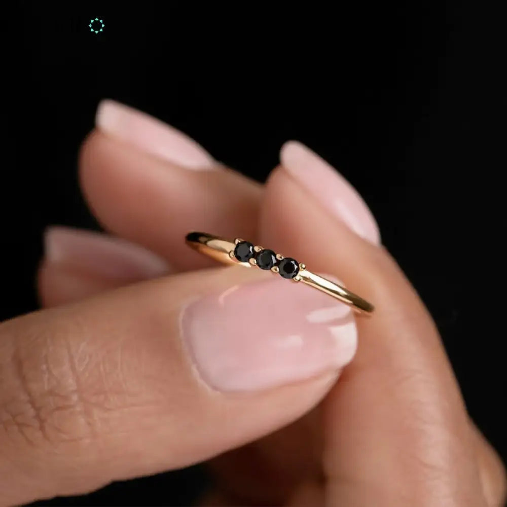 GEMURO Dainty Black Onyx Ring – Stackable Strength in 1.2mm of Fire ⚫️✨