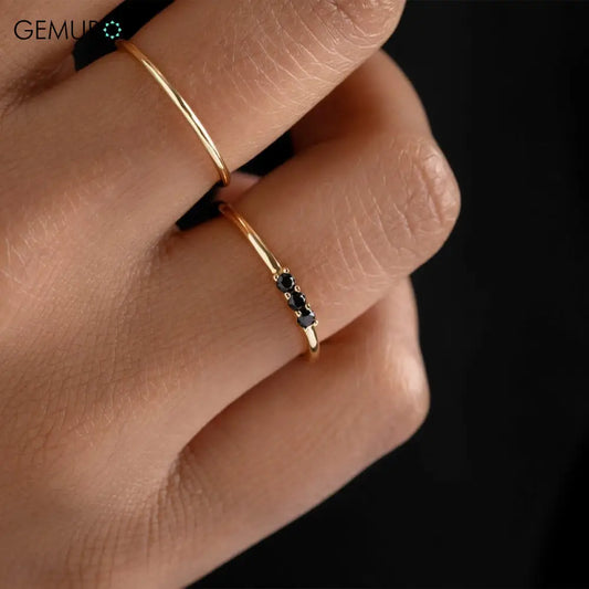 GEMURO Dainty Black Onyx Ring – Stackable Strength in 1.2mm of Fire ⚫️✨