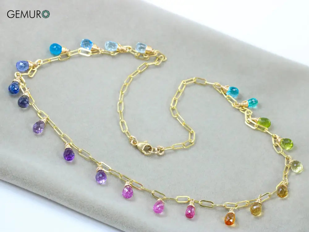 GEMURO Destiny Rainbow Gemstone Necklace – Radiate Light Color & Energy ✨