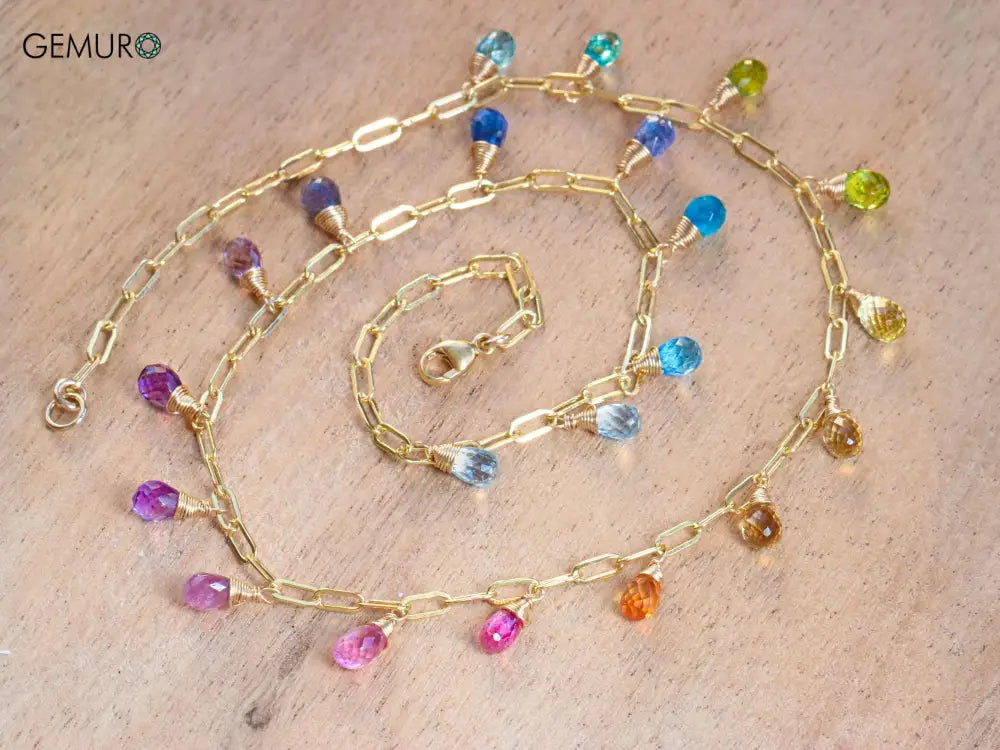 GEMURO Destiny Rainbow Gemstone Necklace – Radiate Light Color & Energy ✨