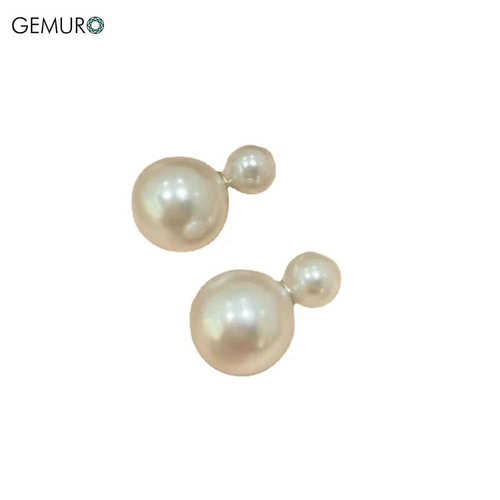 GEMURO Elegant Double-Sided Pearl Ball Stud Earrings for Women | Chic Banquet Jewelry