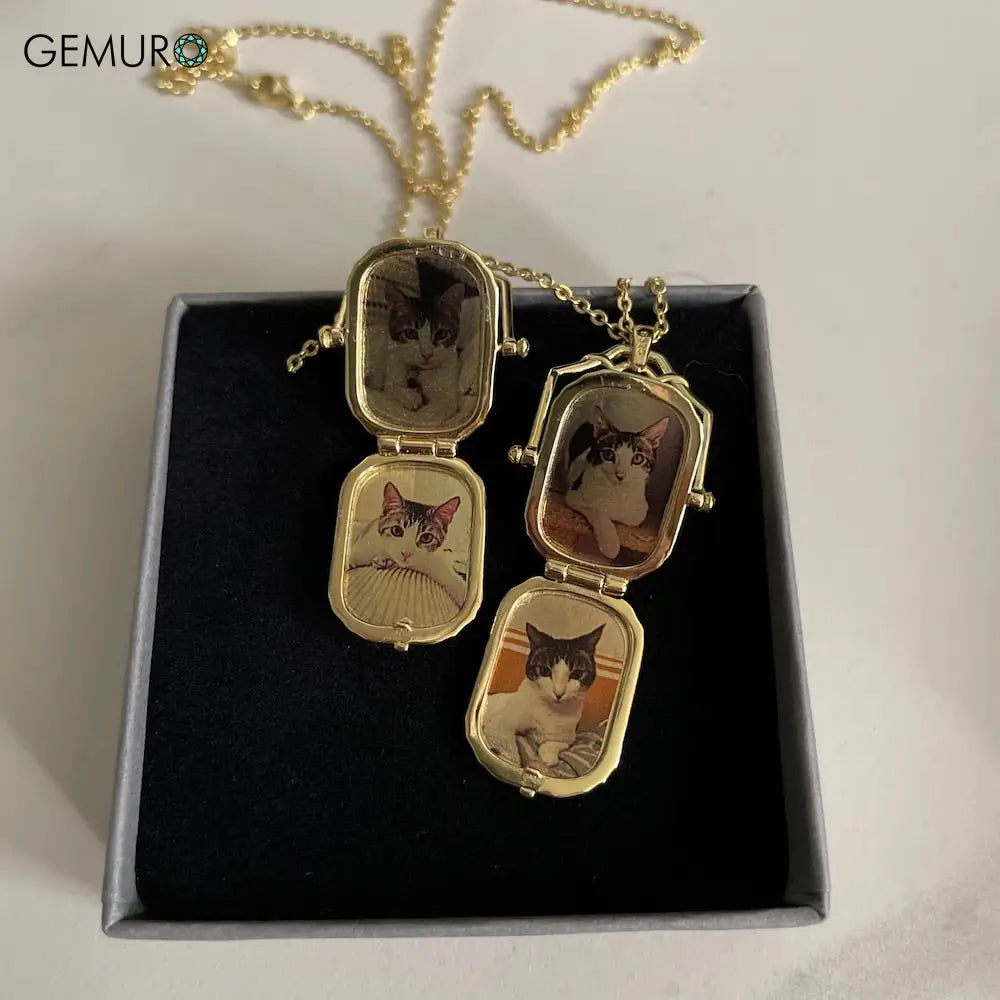 GEMURO Gold Antique Locket Necklace | Victorian-Inspired Bereavement Keepsake