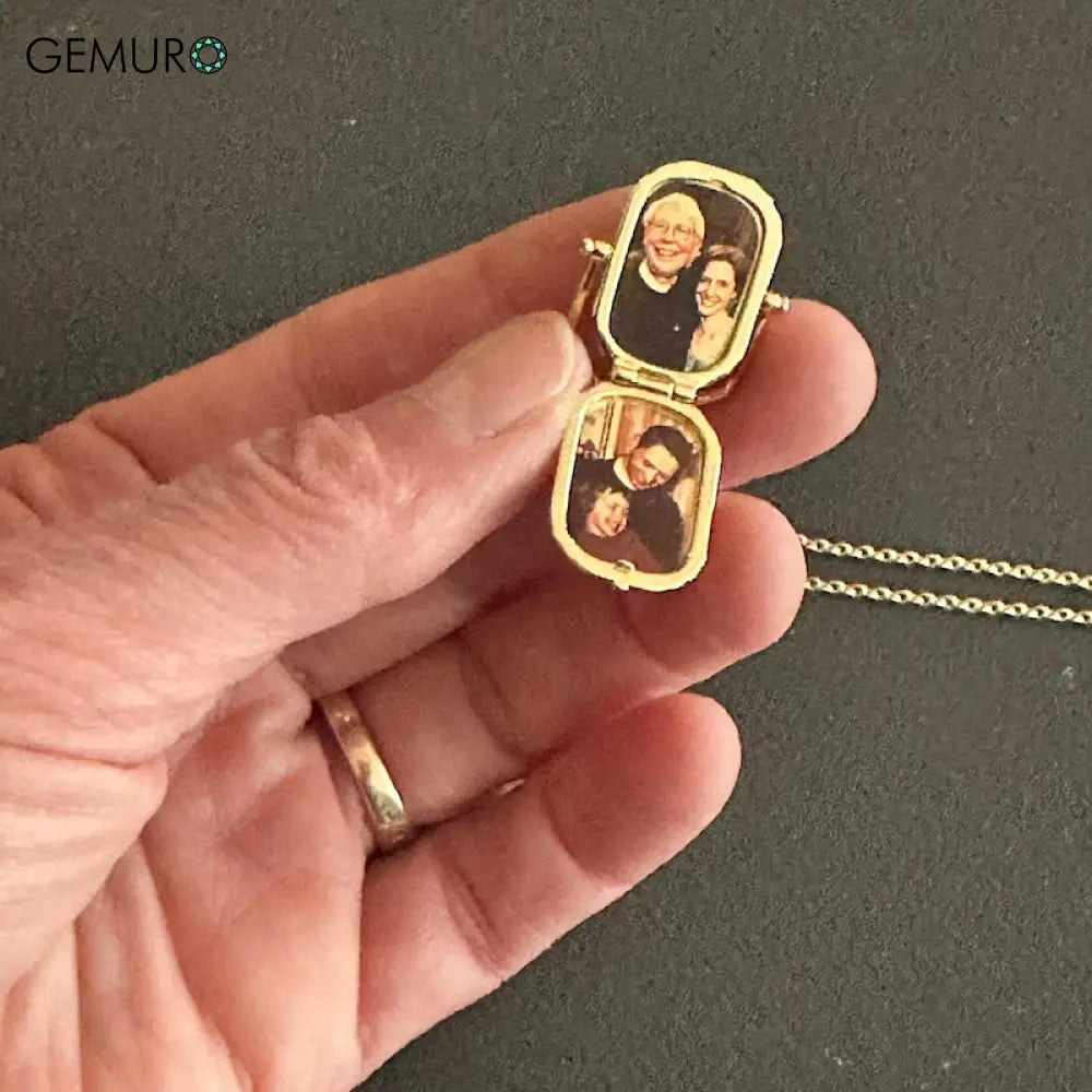 GEMURO Gold Antique Locket Necklace | Victorian-Inspired Bereavement Keepsake