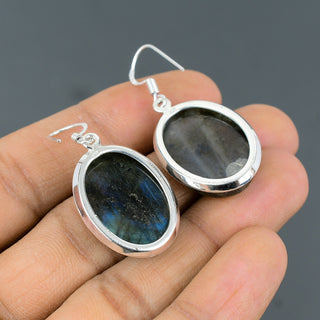 GEMURO Labradorite Sterling Silver Earrings | Handmade Boho Gemstone Jewelry | Mystical Energy Gift for Her ✨