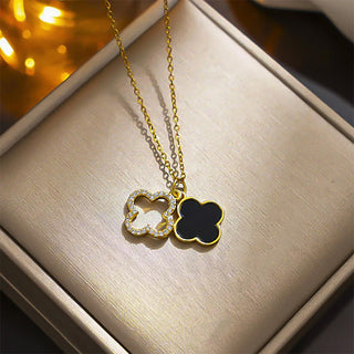 GEMURO 14K Gold Mother of Pearl Clover Necklace – Lucky Four Leaf Clover | Minimalist Good Luck Charm Gift ✨